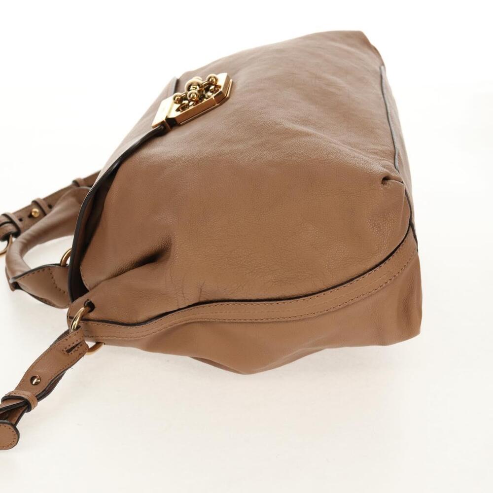 Chloe Elsie Hand Bag Leather 2way Beige Gold Auth BA8869 - Picture 3 of 16
